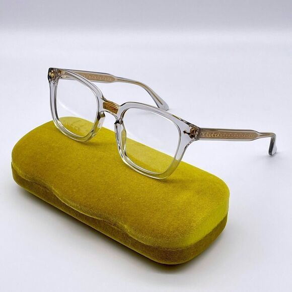 BRAND NEW GUCCI GG0184O 005 Grey/Grey Transparent Unisex Eyeglasses - Picture 1 of 12